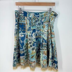 Rampage Y2K Bohemian Paisley Floral Patterned Mini Skirt